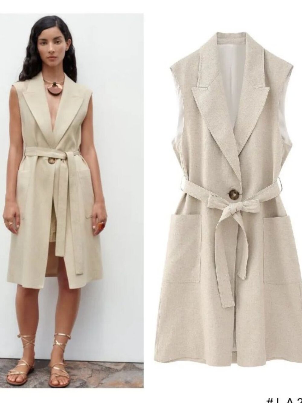 zara linen vest - Size small